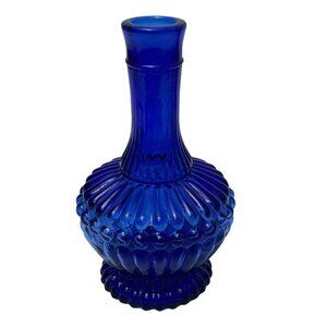 Vintage Wheaton Glass Bottle Cobalt Blue  8.5" High Retro Colonial Style